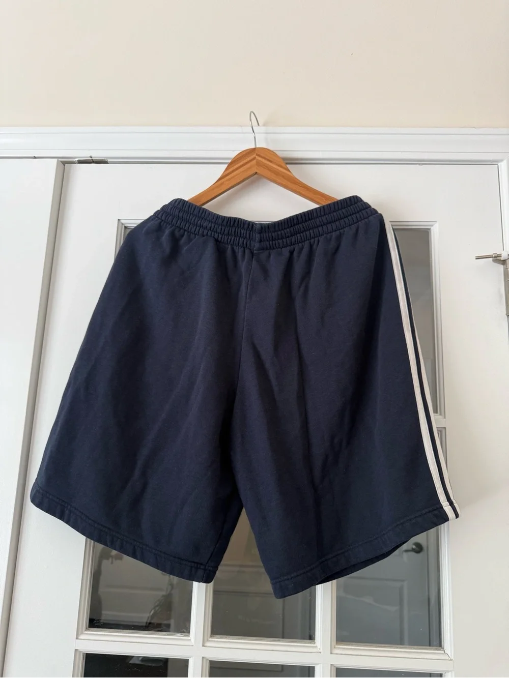 Adidas navy Men's Black Three-Stripe Athletic Shorts men’s XL